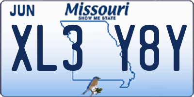 MO license plate XL3Y8Y
