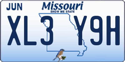 MO license plate XL3Y9H