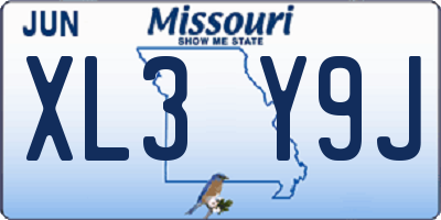 MO license plate XL3Y9J