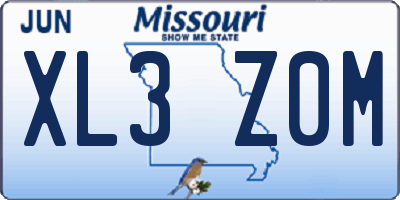 MO license plate XL3Z0M