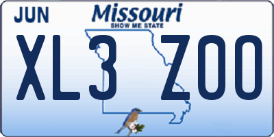 MO license plate XL3Z0O