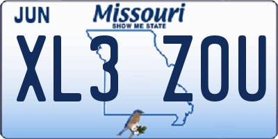 MO license plate XL3Z0U