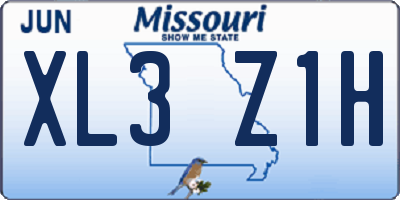 MO license plate XL3Z1H