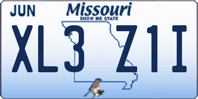 MO license plate XL3Z1I