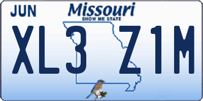 MO license plate XL3Z1M