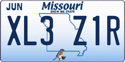 MO license plate XL3Z1R
