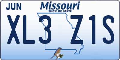 MO license plate XL3Z1S