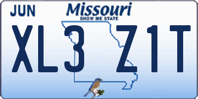 MO license plate XL3Z1T