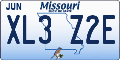 MO license plate XL3Z2E