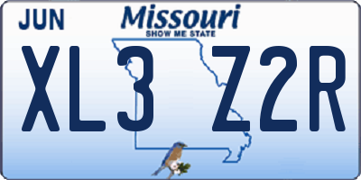 MO license plate XL3Z2R