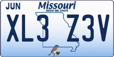 MO license plate XL3Z3V