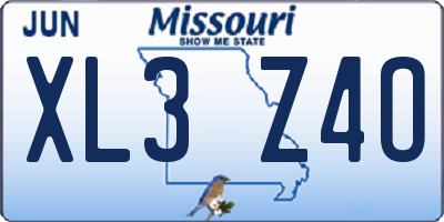 MO license plate XL3Z4O
