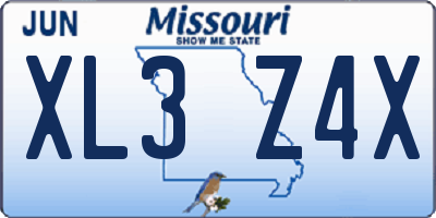 MO license plate XL3Z4X