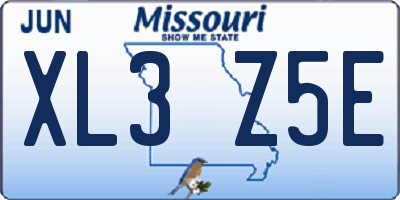 MO license plate XL3Z5E