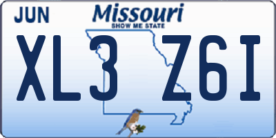 MO license plate XL3Z6I
