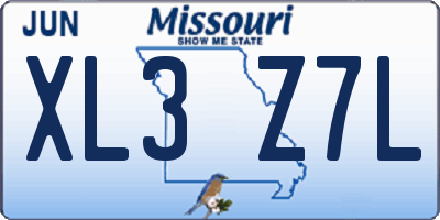 MO license plate XL3Z7L