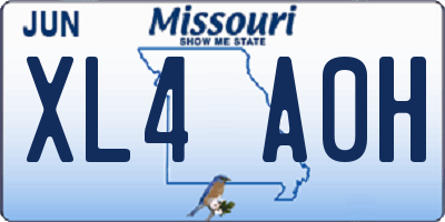 MO license plate XL4A0H