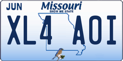MO license plate XL4A0I