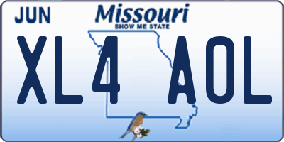 MO license plate XL4A0L