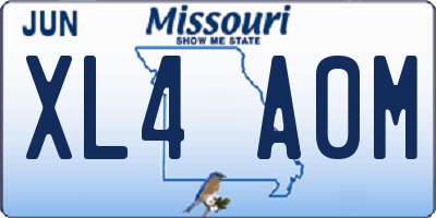 MO license plate XL4A0M
