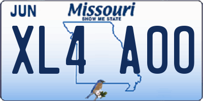 MO license plate XL4A0O
