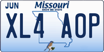 MO license plate XL4A0P