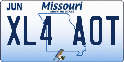 MO license plate XL4A0T