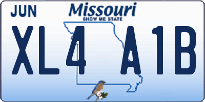 MO license plate XL4A1B