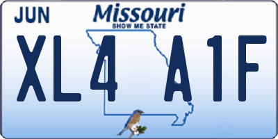 MO license plate XL4A1F