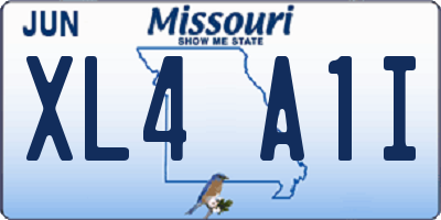 MO license plate XL4A1I