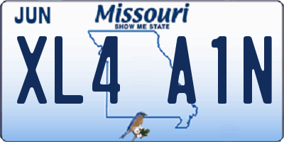 MO license plate XL4A1N