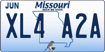 MO license plate XL4A2A