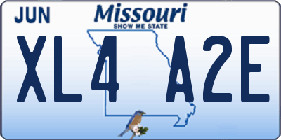 MO license plate XL4A2E