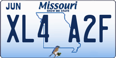 MO license plate XL4A2F