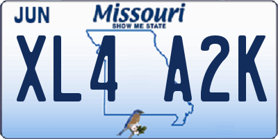 MO license plate XL4A2K