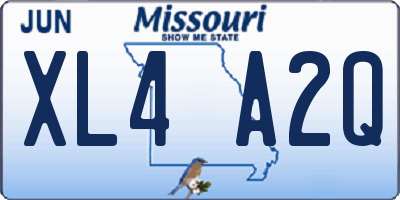MO license plate XL4A2Q