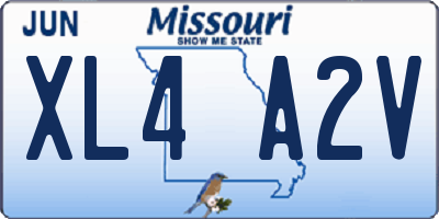 MO license plate XL4A2V