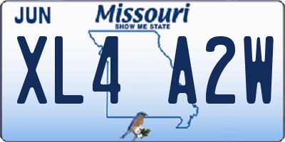 MO license plate XL4A2W
