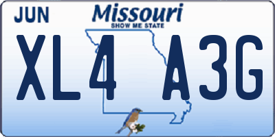 MO license plate XL4A3G