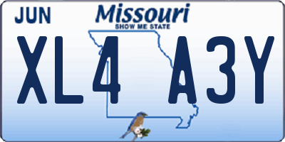 MO license plate XL4A3Y