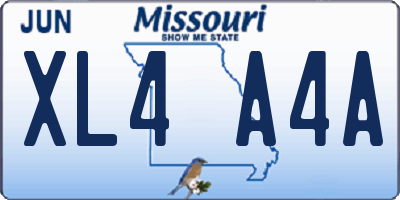 MO license plate XL4A4A
