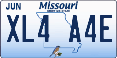 MO license plate XL4A4E