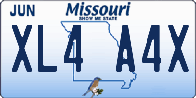 MO license plate XL4A4X