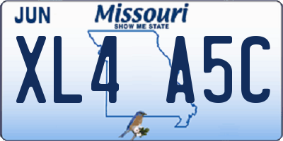 MO license plate XL4A5C