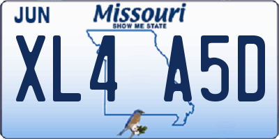 MO license plate XL4A5D