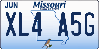 MO license plate XL4A5G
