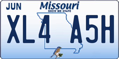 MO license plate XL4A5H