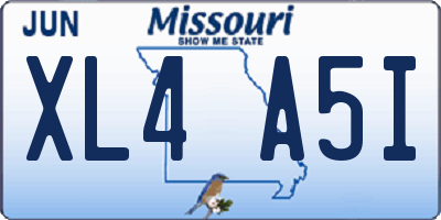 MO license plate XL4A5I