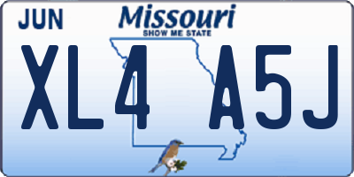 MO license plate XL4A5J