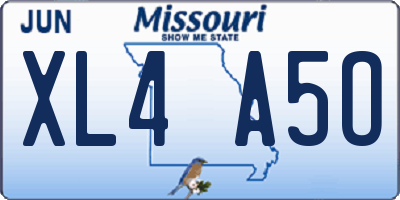 MO license plate XL4A5O